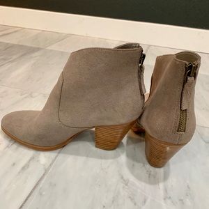 Grey suede booties